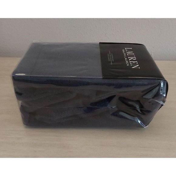 Ralph Lauren WOVEN STRIPE Dark Blue Cotton Linen European Euro Pillow Sham - Picture 6 of 8